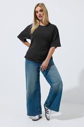 LIMITED COLLECTION Plus Size Black Cinched Waist T-shirt | Yours Clothing 1