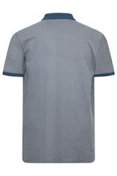 KAM Big & Tall Navy Blue Geometric Print Polo Shirt | BadRhino 4