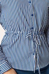 LTS Tall Women's Blue & White Stripe Tie Waist Shirt | Long Tall Sally 5