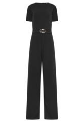 LTS Tall mono negro de pernera ancha con cinturón de neopreno