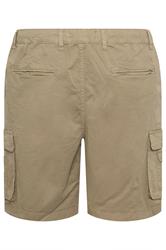 KAM Big & Tall Stone Brown Elastic Waist Cargo Shorts | BadRhino 4