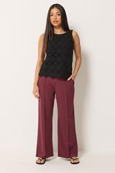 M&Co Petite Berry Red Pintuck Trousers | M&Co 1