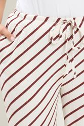 YOURS Plus Size  Natural Brown Stripe Wide Leg Trousers | Yours Clothing 4