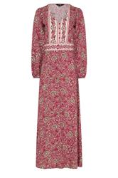 LTS Tall Robe longue à boutons rouge baie à fleurs