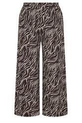 YOURS Curve Brown Zebra Crinkle Wide Leg Trousers
