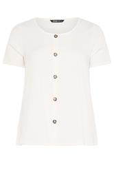 YOURS Curve White Crinkle T-Shirt