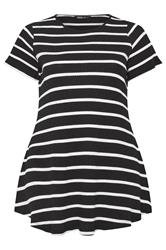 YOURS Plus Size Black Stripe Swing Crew Neck Top | Yours Clothing 5