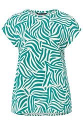 YOURS camiseta azul turquesa con estampado de cebra