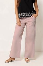M&Co Petite Pink Wide Leg Carpenter Trousers | M&Co 3