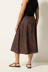 M&Co Brown Zebra Print Midi Skirt | M&Co 4