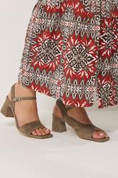 LTS Natural Brown Faux Suede Block Heel In Standard Fit | Long Tall Sally 1