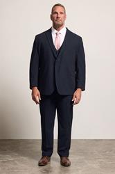 D555 Big & Tall Navy Blue Suit Jacket | BadRhino 1