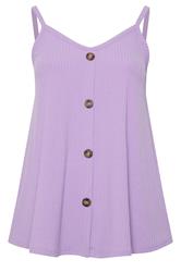 YOURS Plus Size Lilac Purple Ribbed Swing Vest Top | Yours Clothing 1