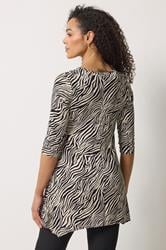 M&Co Black Zebra Print Hanky Hem Top | M&Co 2