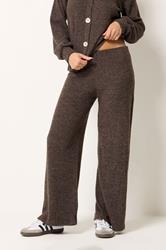 PixieGirl Petite Women's Set Chocolate Brown Ribbed Cardigan & Wide Leg Trousers | PixieGirl 6