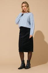 M&Co Petite Blue Cable Knitted Jumper | M&Co 1