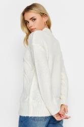 Petite Ivory White High Neck Cable Knit Jumper | PixieGirl 2