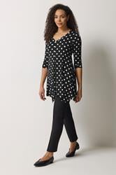 M&Co Black Polka Dot Hanky Hem Top | M&Co 1