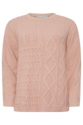 M&Co Blush Pink Cable Knit Patchwork Jumper | M&Co 6