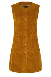 M&Co Orange Cord Button Through Pinafore Dress | M&Co  6