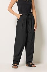 LTS Tall Women's Black Cotton Barrel Trousers | Long Tall Sally 1