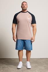 KAM Big & Tall Pink Raglan T-Shirt | BadRhino 1