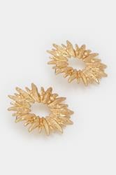 Gold Tone Statement Stud Earrings | Yours Clothing 4