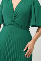 YOURS LONDON Plus Size Aqua Blue Knot Pleated Maxi Dress | Yours Clothing 4