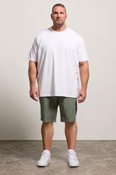 JACK & JONES Big & Tall Vetiver Green Elasticated Waist Shorts | BadRhino 1