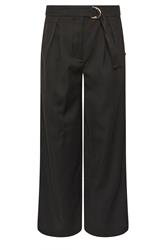 PixieGirl petite zwarte broek met wijde pijpen en ceintuur