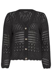 M&Co zwarte gehaakte cardigan met knoopsluiting