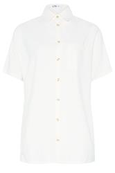 LTS Tall White Short Sleeve Linen Shirt
