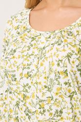 M&Co White & Yellow Floral Button Down Cotton Blouse | M&Co 4