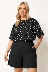 YOURS Plus Size Blacked Washed Denim Shorts | Yours Clothing 3