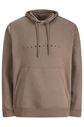 JACK & JONES Big & Tall Falcon Brown Printed Hoodie | BadRhino 2