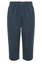 YOURS 2 PACK Plus Size Khaki Green & Navy Blue Cool Cotton Cropped Trousers | Yours Clothing 8