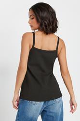 PixieGirl Petite Women's 2 PACK Black & White Button Down Cami Tops | PixieGirl 5