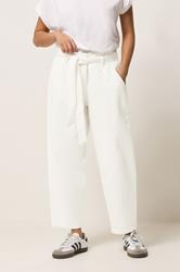 PixieGirl Petite Women's White Belted Barrel Jeans | PixieGirl 1