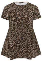 Yours Plus Size Black Leopard Print Swing T-Shirt | Yours Clothing 5