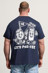 BadRhino Big & Tall Navy Blue Cartoon Golf T-Shirt | BadRhino 1