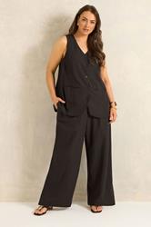 EVANS Plus Size Chocolate Brown Linen Set | Evans 3