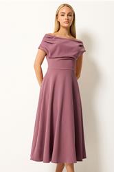 STAR Mauve Purple Off Shoulder Fit and Flare Dress | StarByJM 1