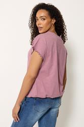 M&Co Pink Scallop Trim Detail Cotton Top | M&Co 2