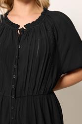 YOURS Plus Size Black Embroidered Maxi Dress | Yours Clothing 4