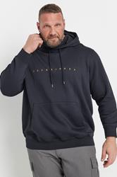 JACK & JONES Big & Tall Navy Blue Logo Hoodie | BadRhino 2