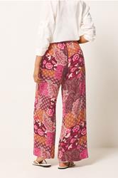 M&Co Red Abstract Floral Print Wide Leg Trousers | M&Co 2