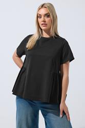 LIMITED COLLECTION Plus Size Black Peplum Side Detail T-Shirt | Yours Clothing 3