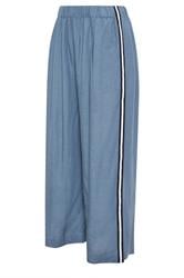 PixieGirl Petite Blue Side Stripe Linen Wide Leg Trousers