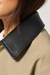 PixieGirl Petite Women's Stone Brown Contrast Collar Car Coat | PixieGirl 4