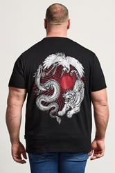 BadRhino Big & Tall Black Japanese Animal Graphic T-Shirt | BadRhino 2